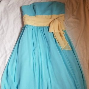 Light blue and yellow dress